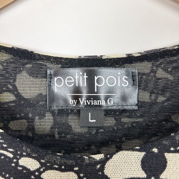 Y2K Nylon Mesh Top Black Abstract Vamp Grunge Whimsigoth Size Large Women's - Picture 4 of 4